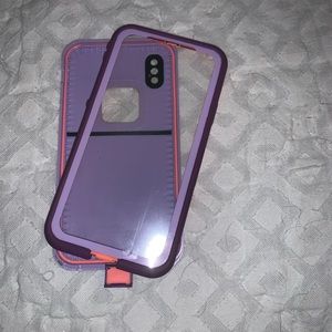 iPhone x life proof case in vibrant lavender